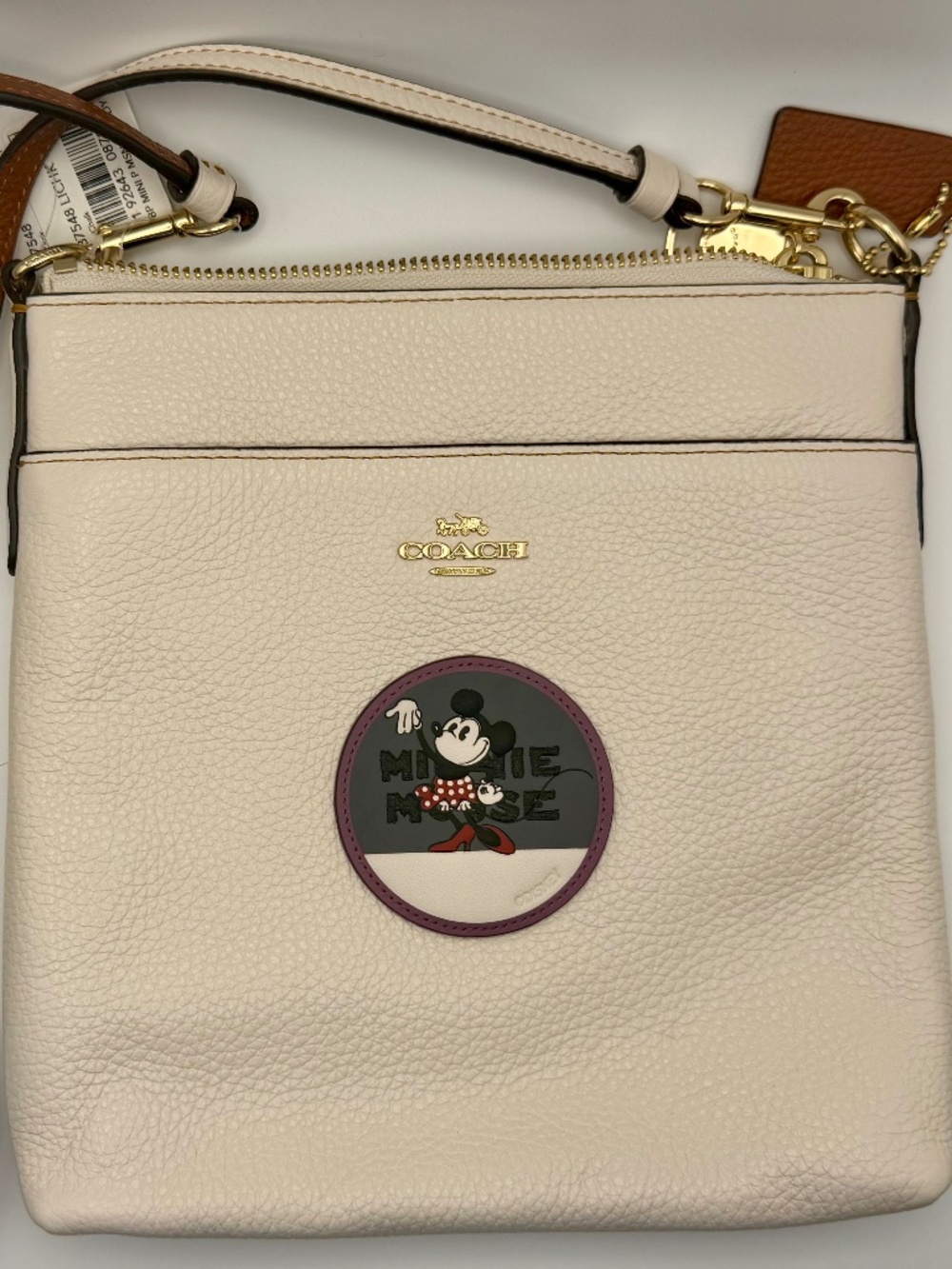 NWT Disney X Coach Minnie Mouse Kitt Messenger Crossbody With Patches Cream